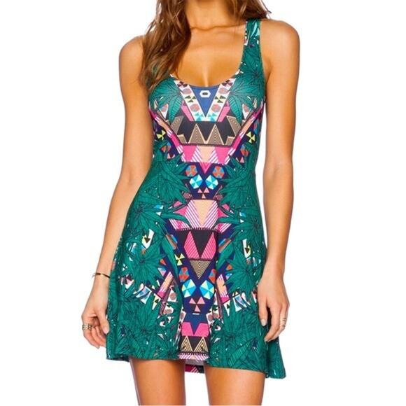 MARA HOFFMAN Circle Tank Jersey Mini Dress in Maristar Green Shopbop XS $275 - Picture 1 of 11